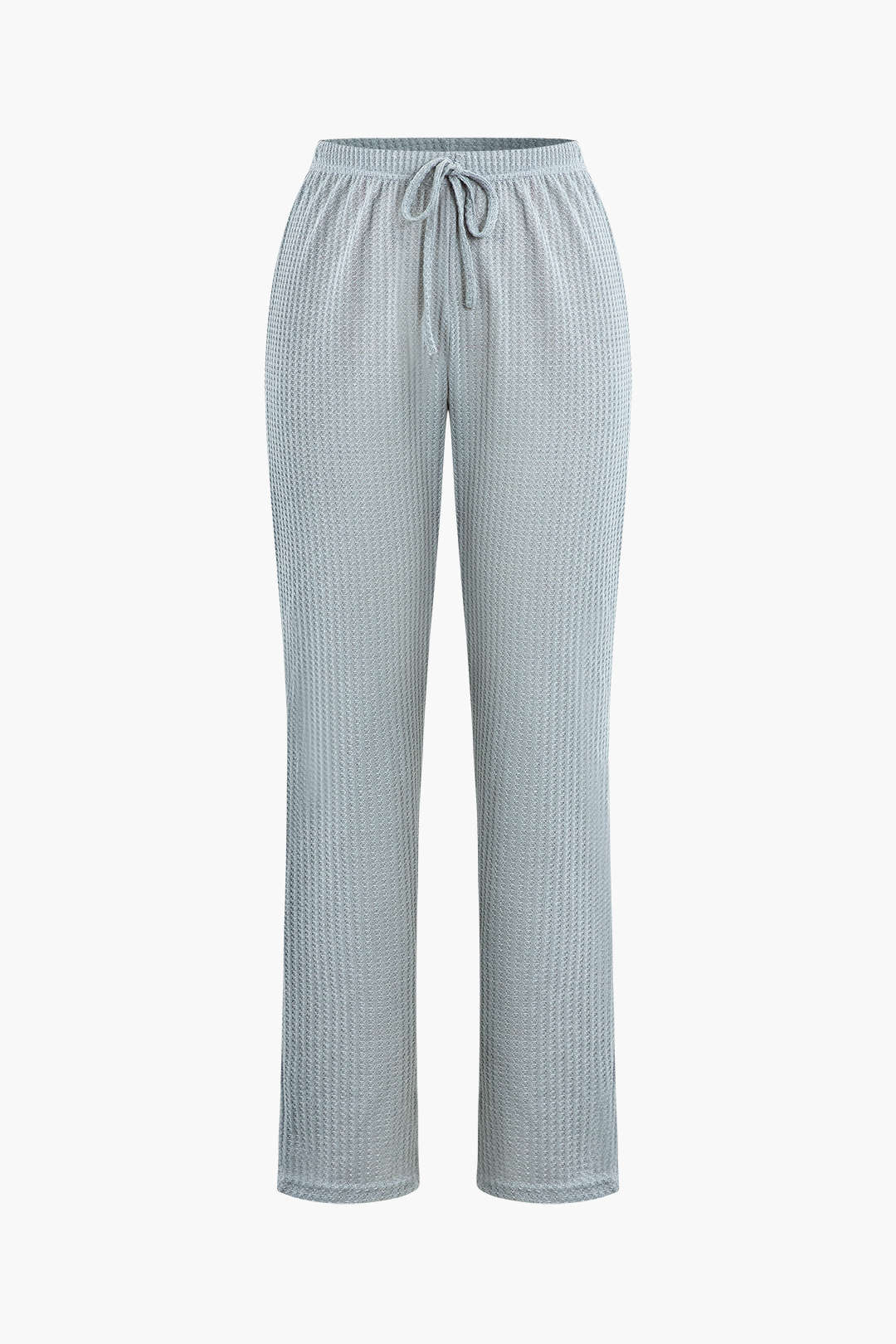 Waffle Cami Top And Drawstring Pants And Long Sleeve Cardigan 3 Pcs Set