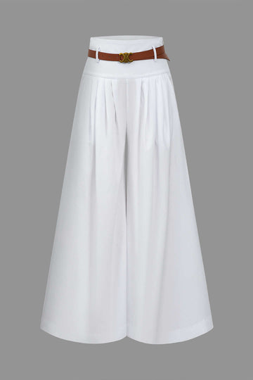 Solid Wide Leg Pants