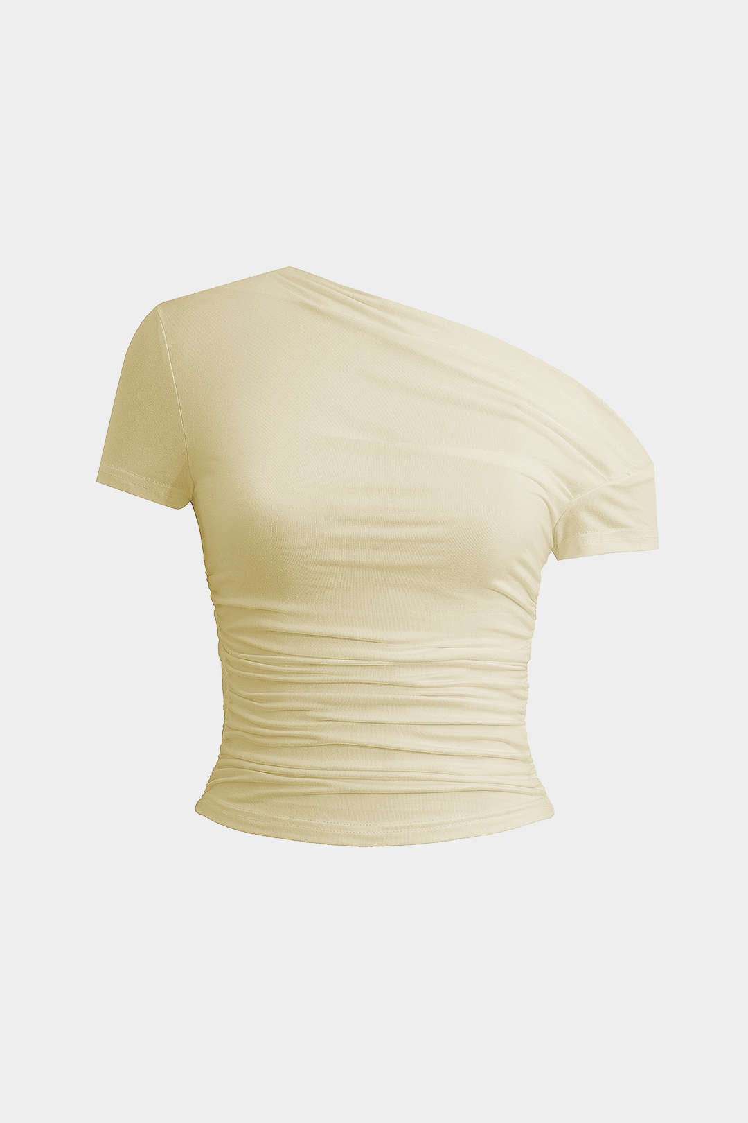 Basic Asymmetrical Ruched T-särk