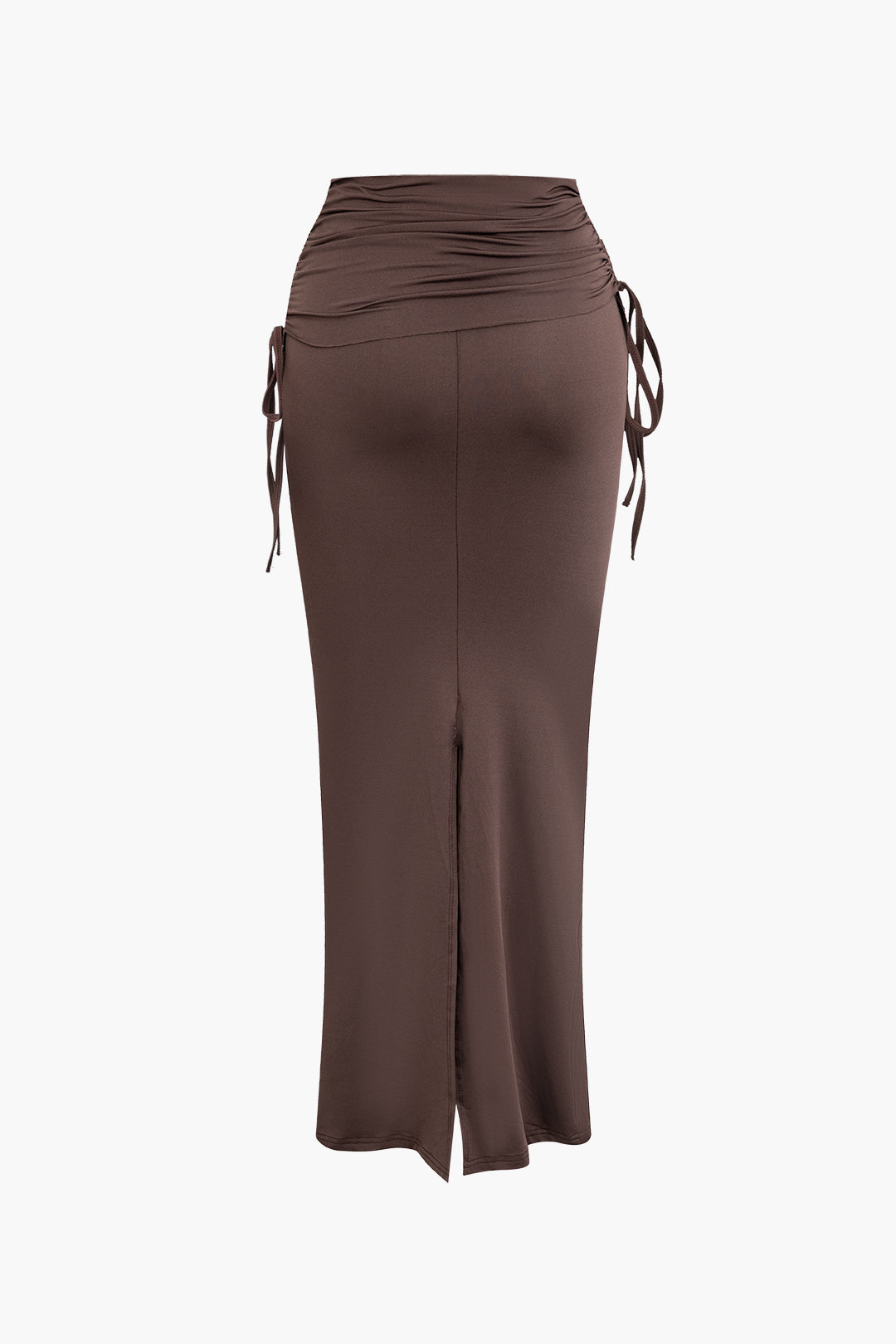 Asymmetrical Drawstring Short Sleeve Crop Top And Maxi Skirt Set