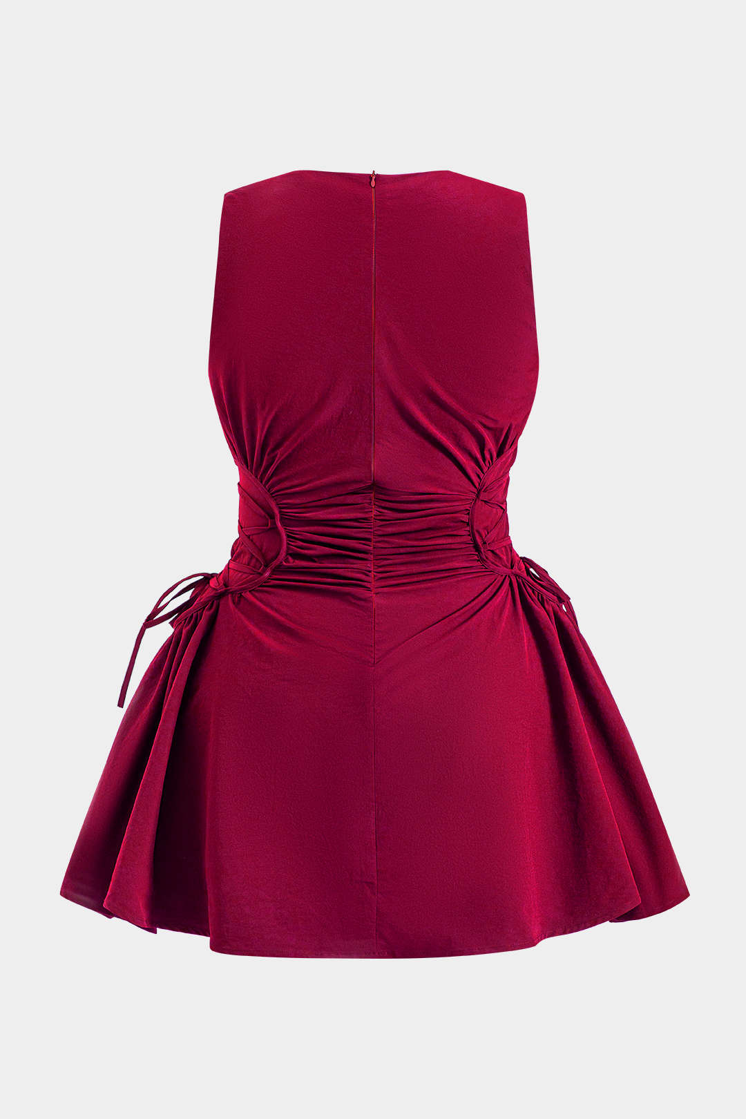 Mini vestido plus size com zíper e sem mangas