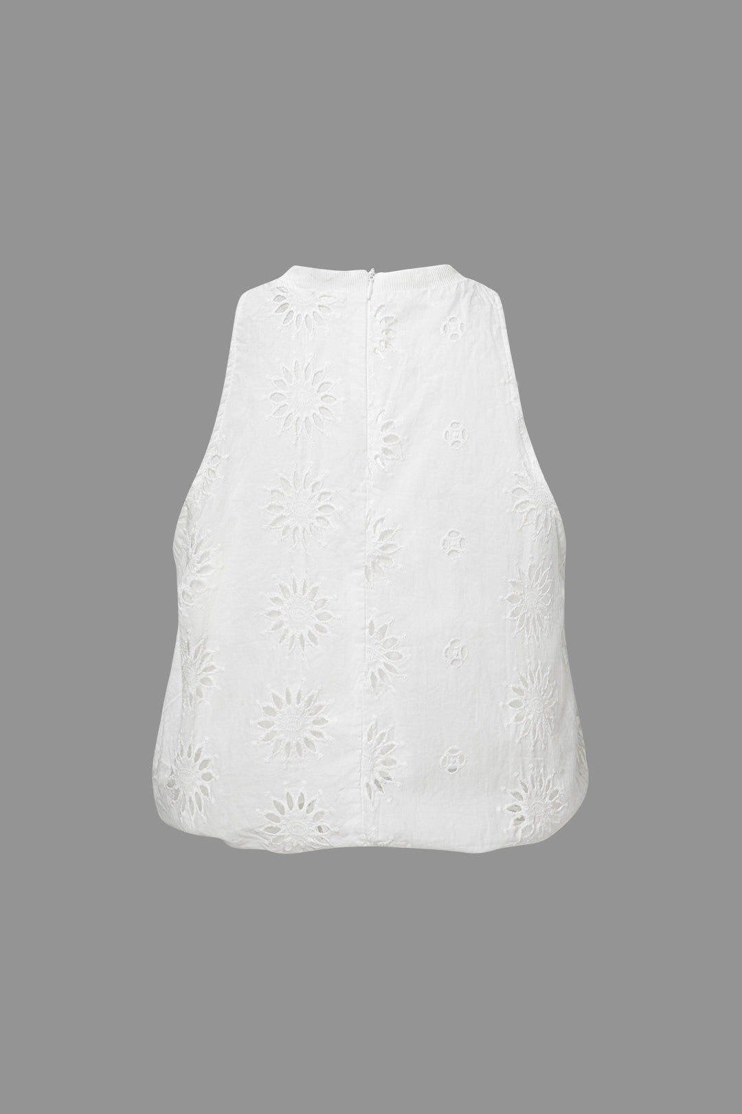 Embroidered Cutwork Sleeveless Top