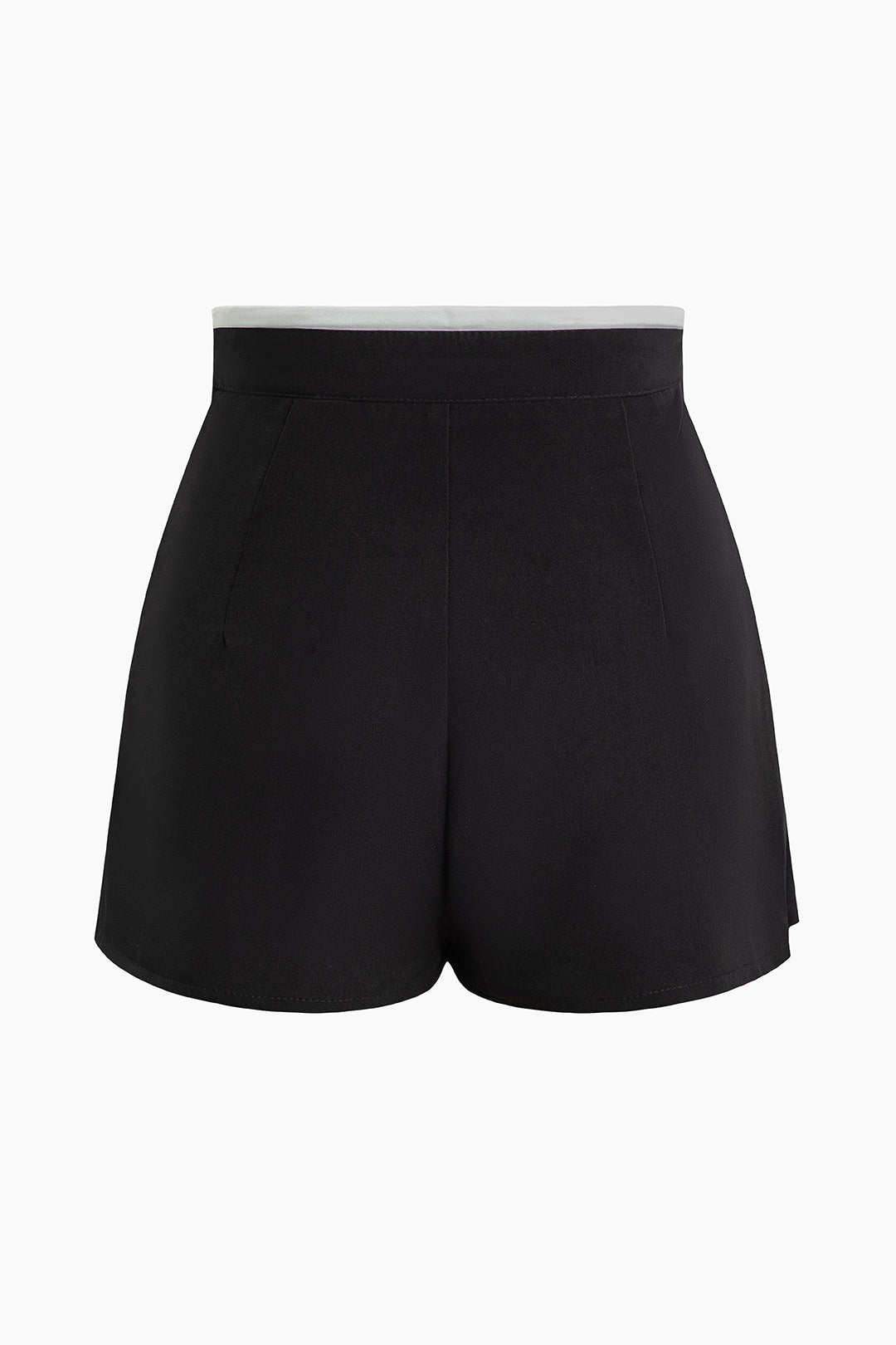 Contrast Drawstring Waist Pleated Shorts
