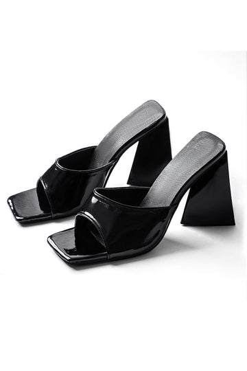 Chunky Heeled Strapless Sandals