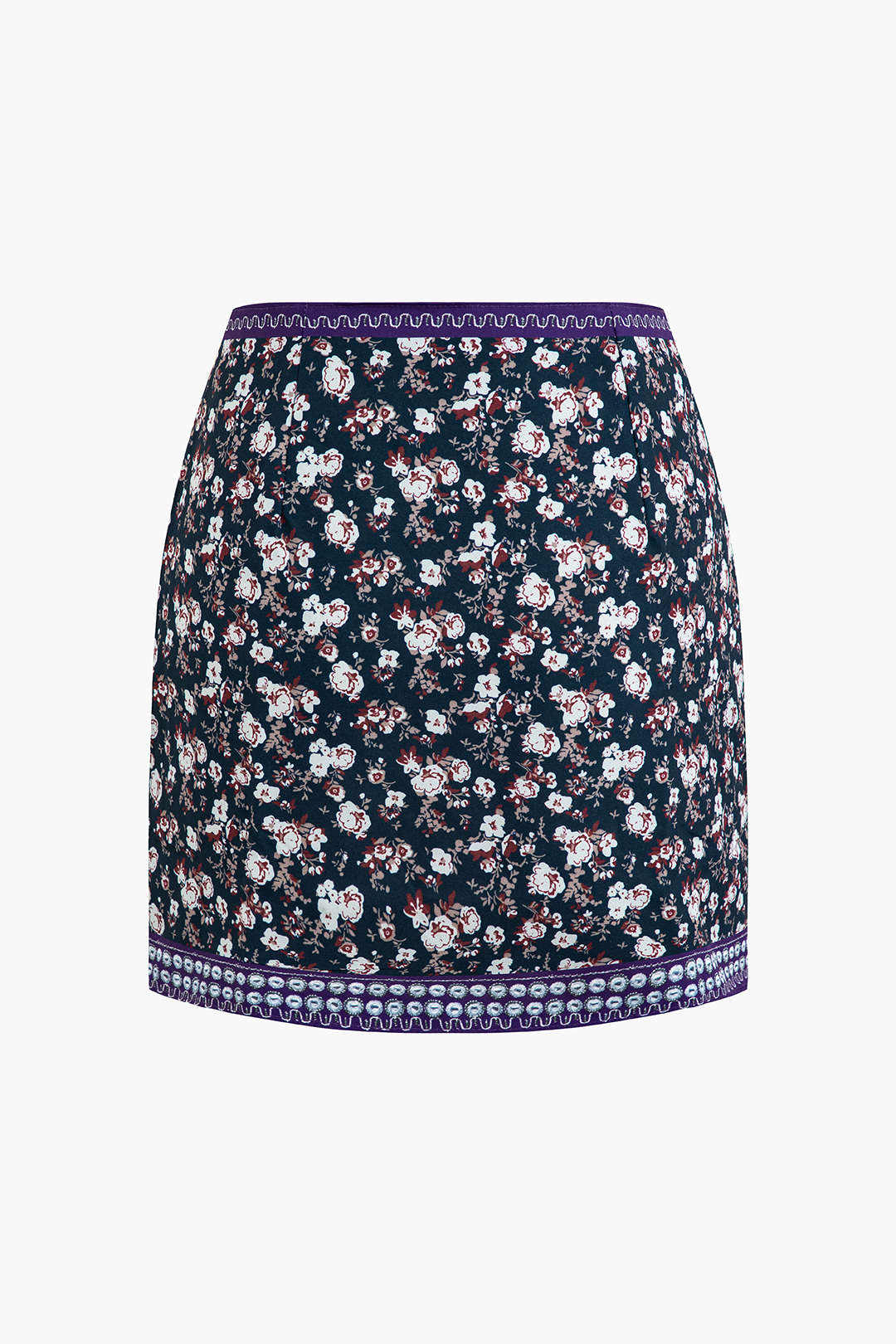 Vintage Floral Print Mini Skirt