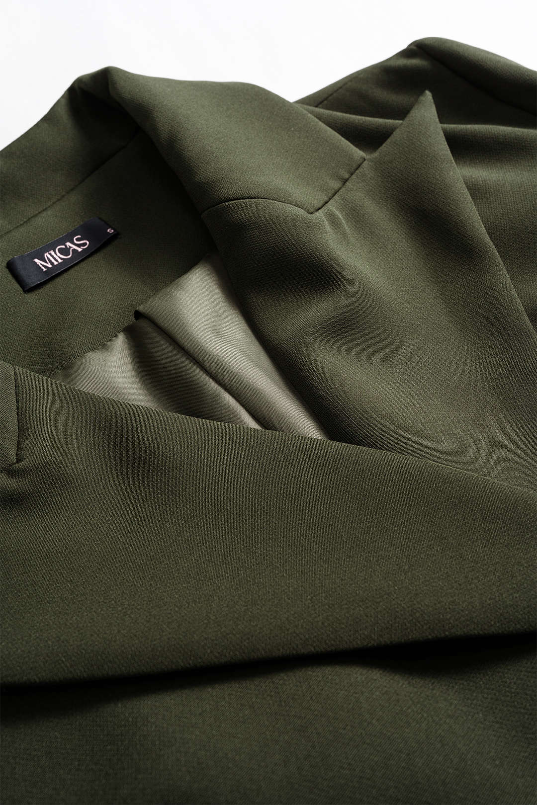 Notched Lapel Button Long-Sleeve Top And Pleated Trousers Set