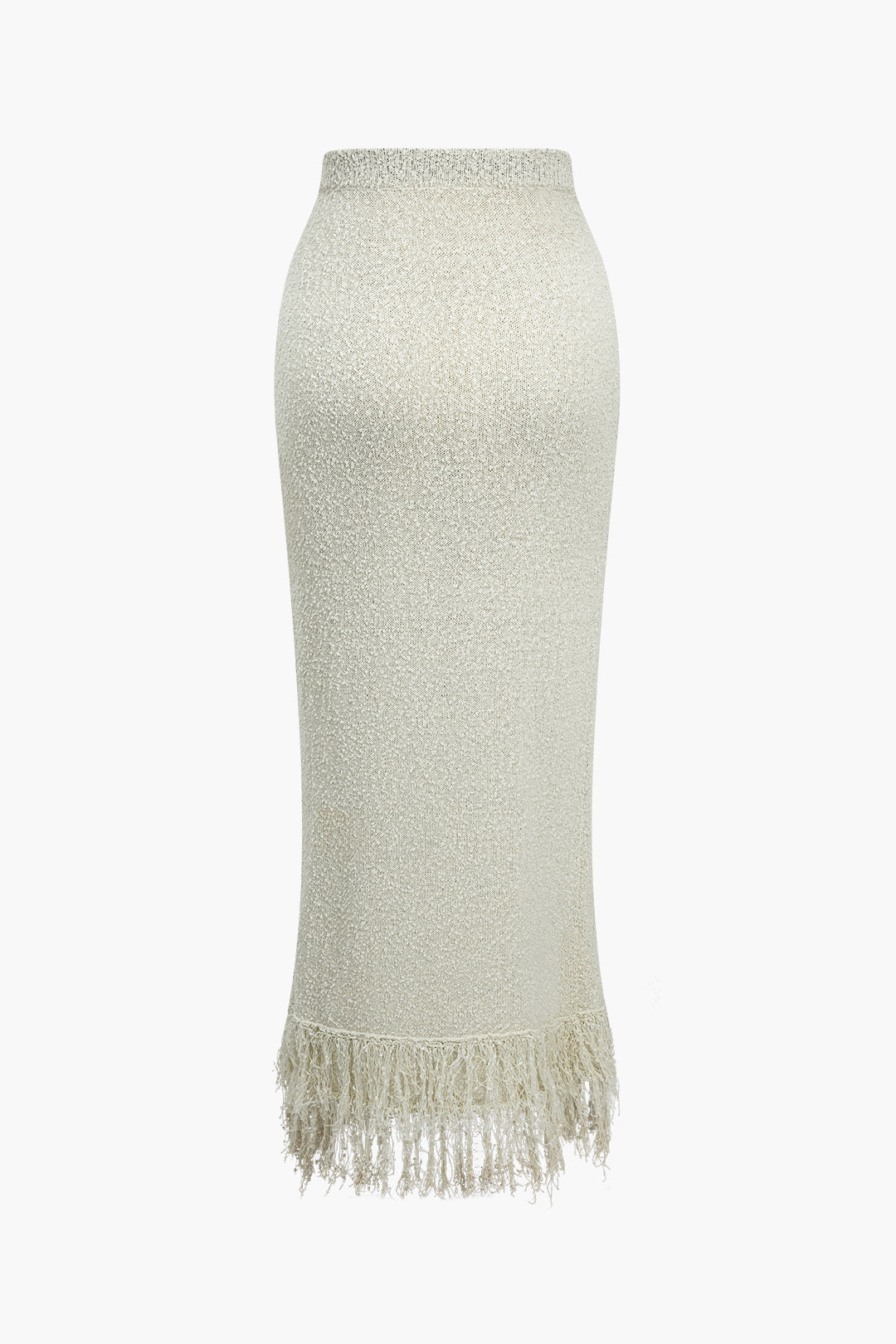 Solid Sweter Fringe Maxi spódnica