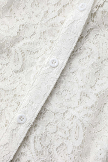 Lace Button Up Long Sleeve Shirt