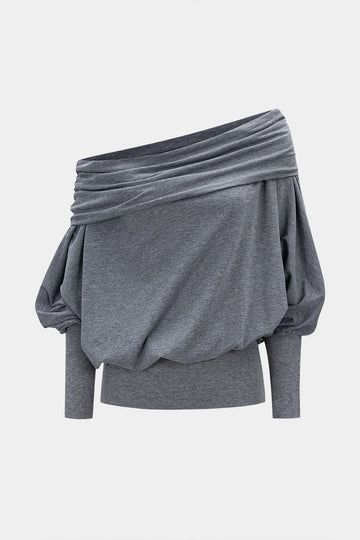 Off Shoulder Batwing Long Sleeve T-Shirt