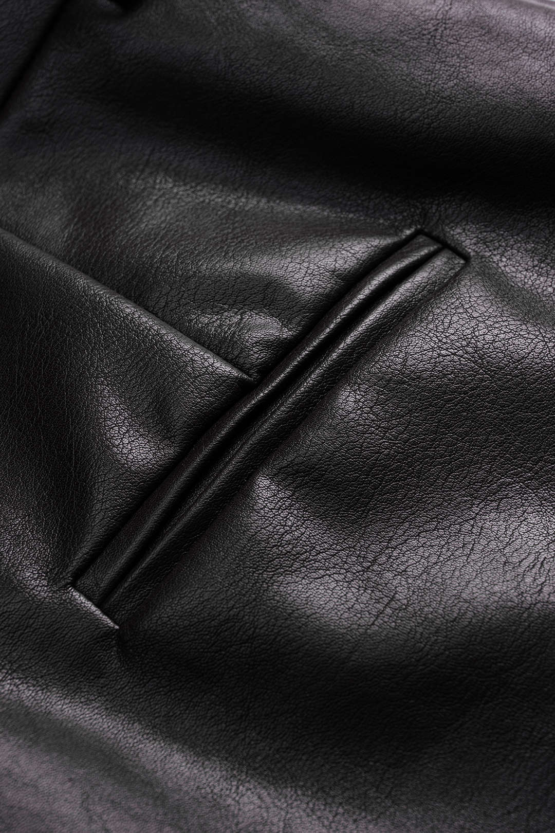 Faux Leather Pleated Shorts