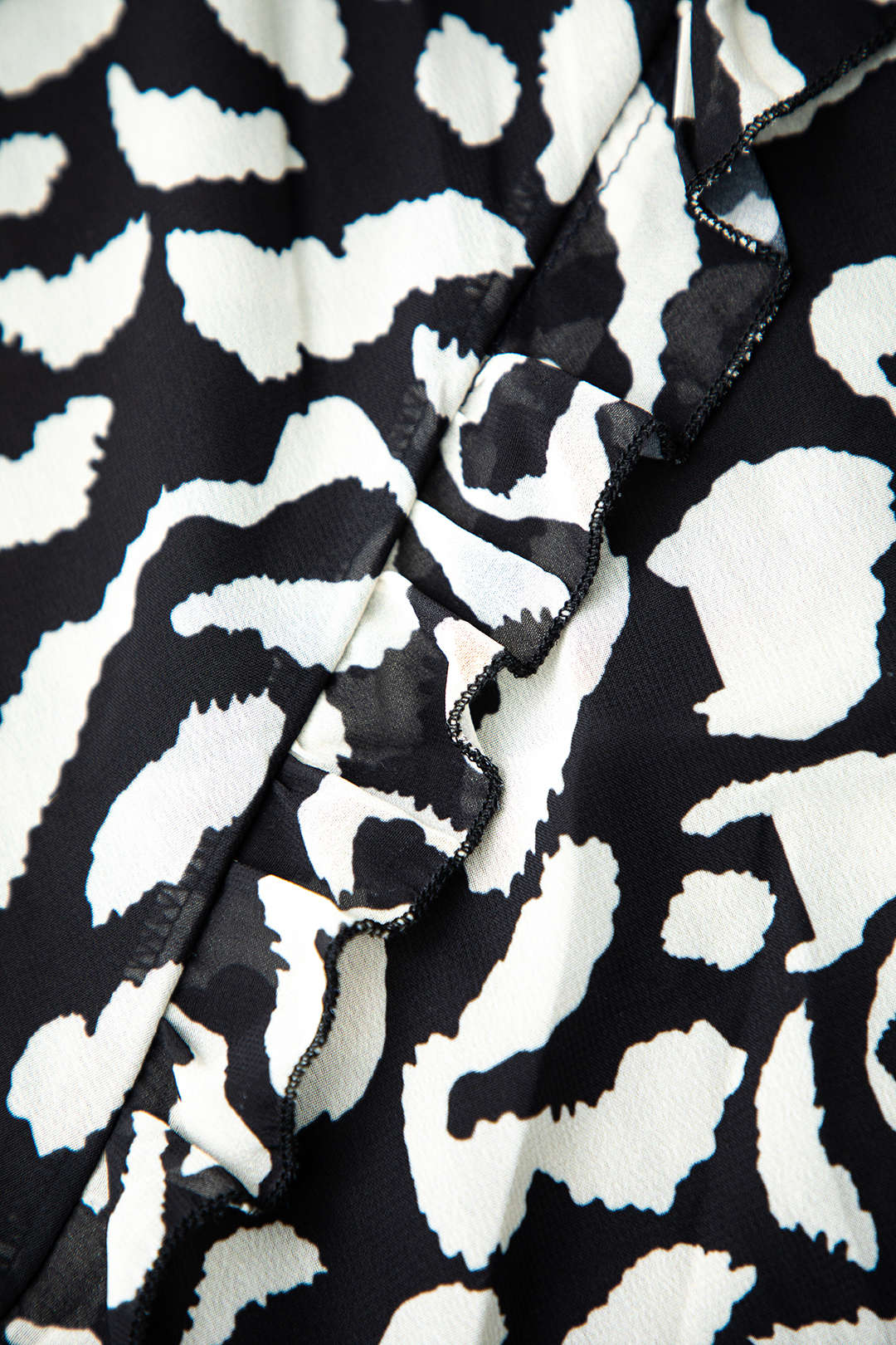 Printed V-neck Tie Front Cut Out Slit Midi Dress