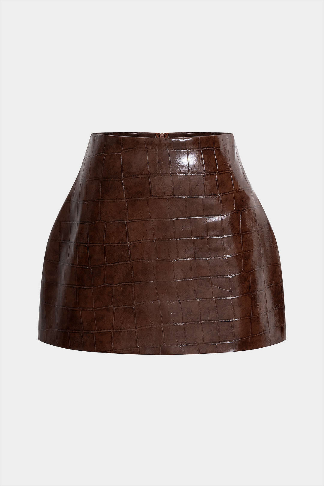 Texture Faux Leather Skirt