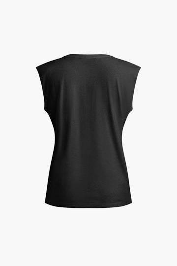 Body Print Sleeveless T-shirt
