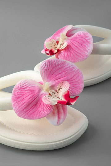 Orchid Decoration Flip Flop Slippers
