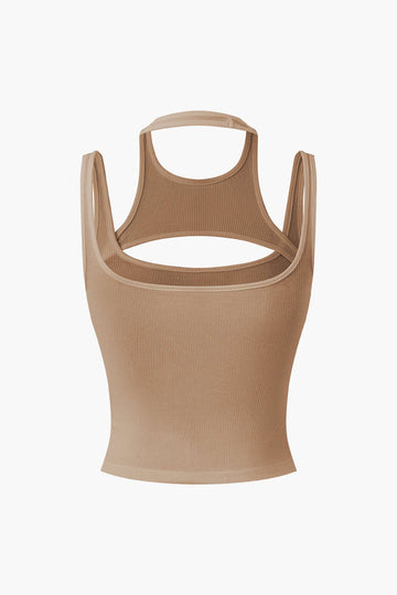 Cut Out Halter Tank Top