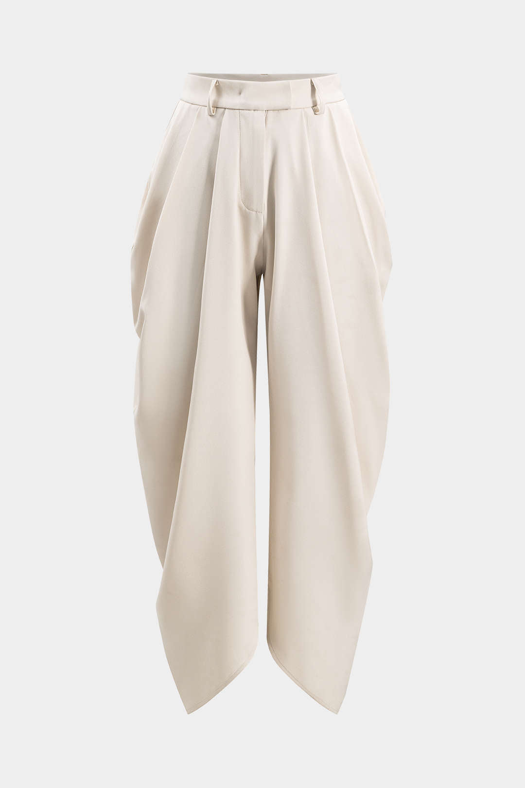 Ruched Solid Trousers