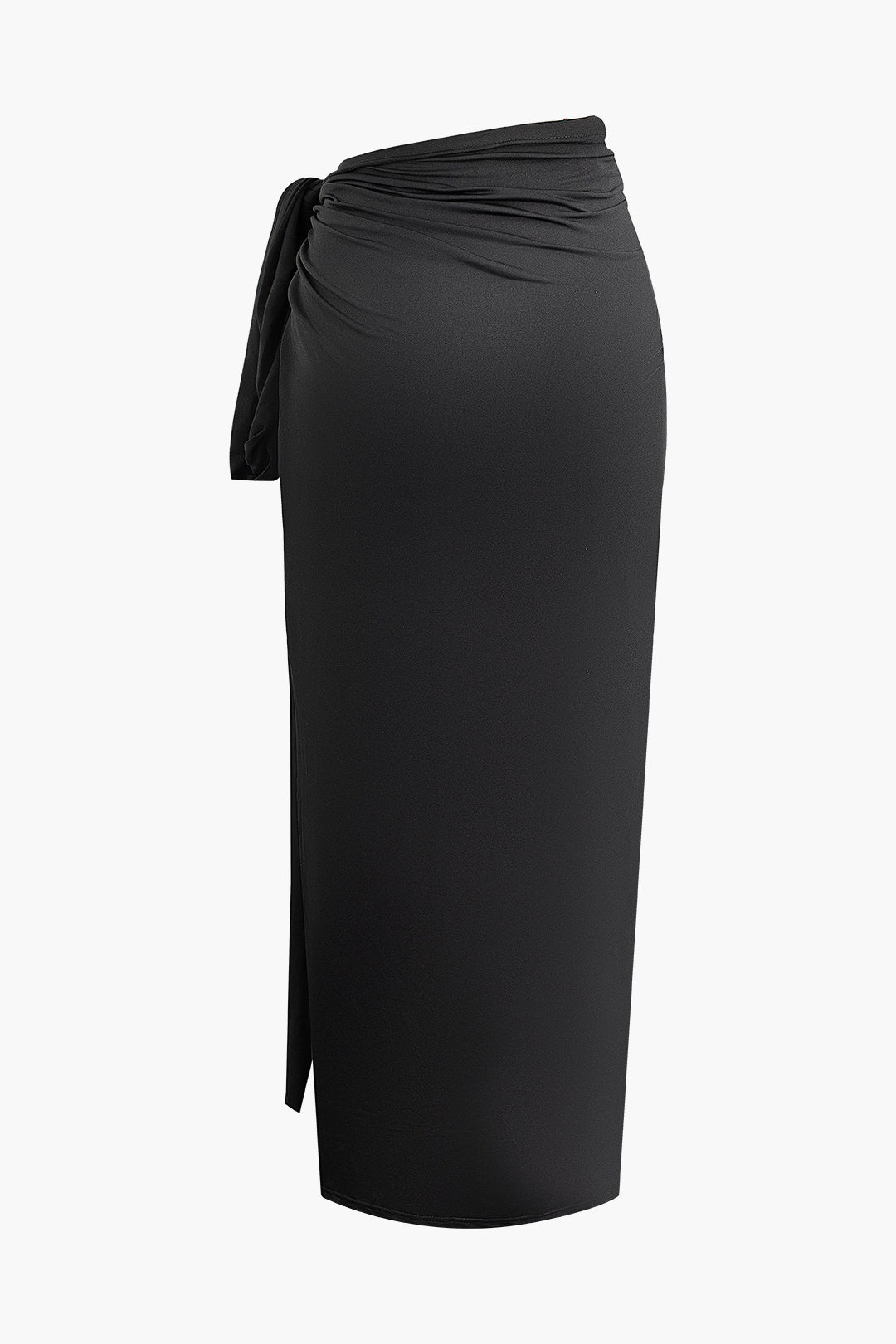 Asymmetric Ruched Cami Top And Tie Split Maxi Skirt Set