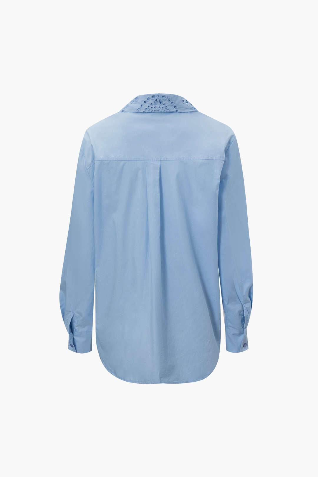 Eyelet Embroidery Button Up Long Sleeve Shirt