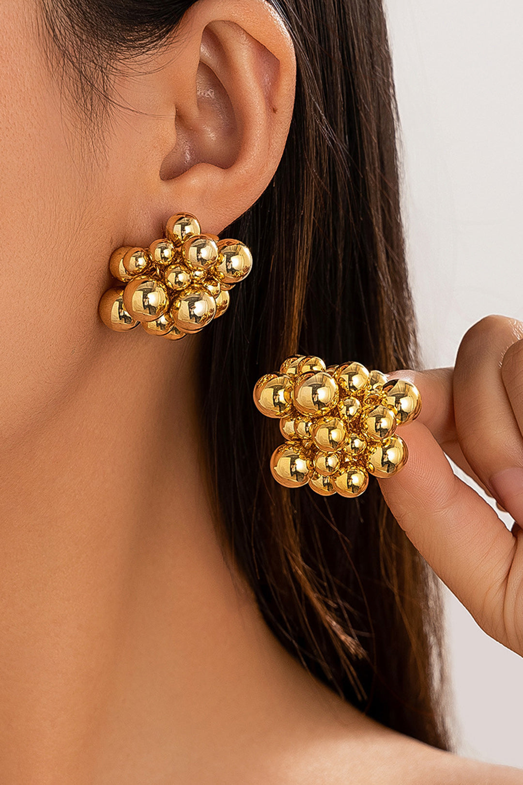Clustered Bead Statement Earrings