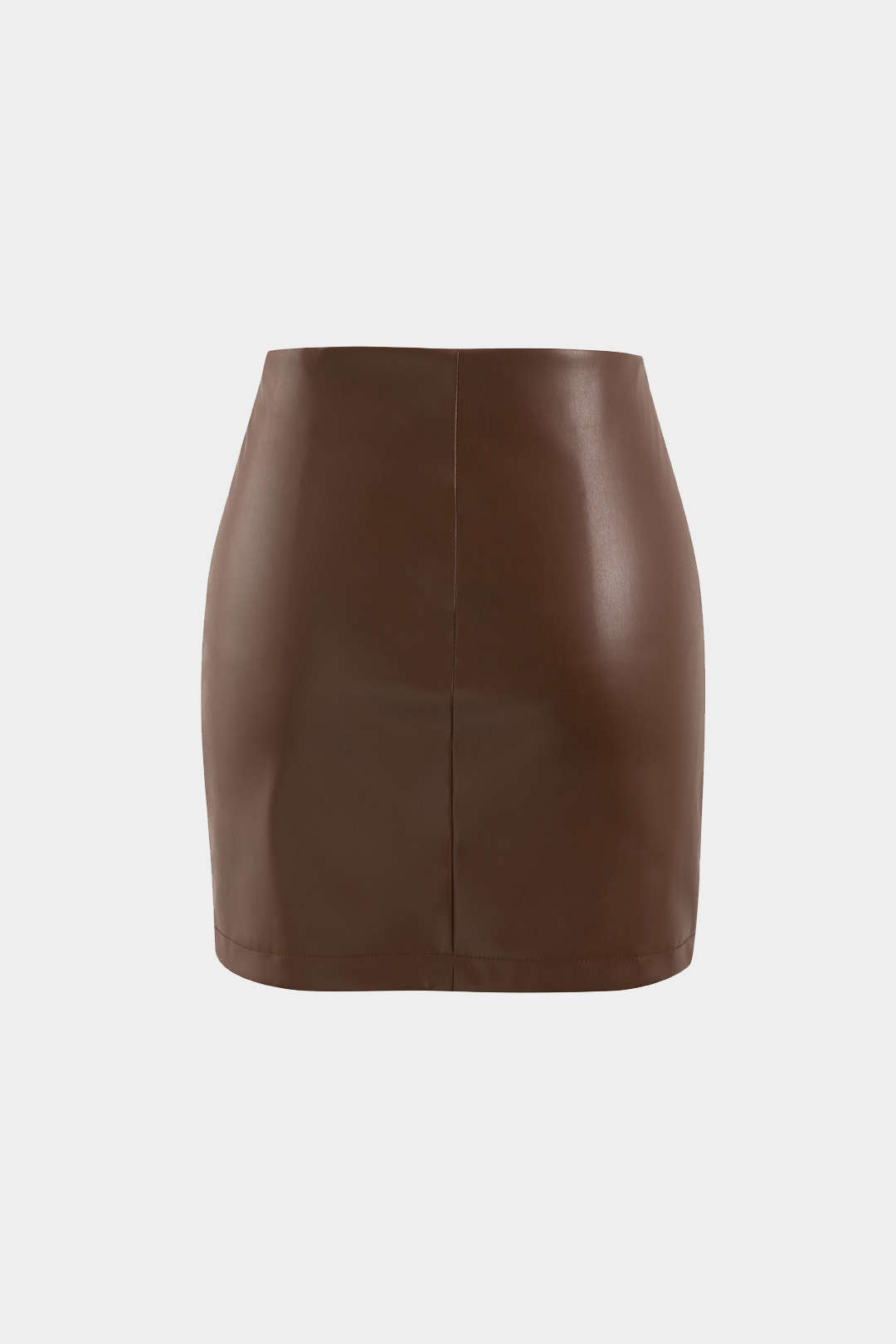 Asymmetrical Ruched Faux Leather Mini Skirt