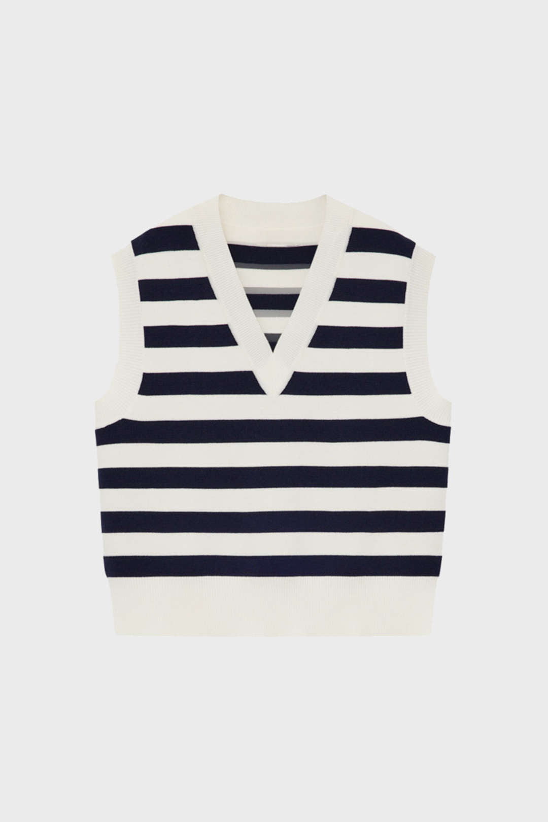 Stripe V-neck Knit Pullover Vest
