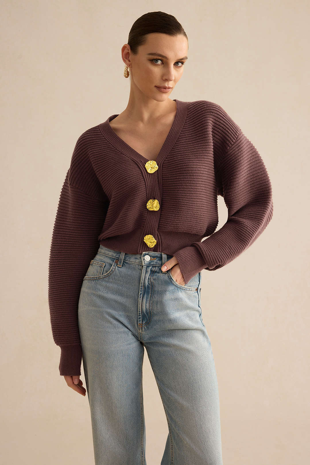 Sweater Button Cardigan