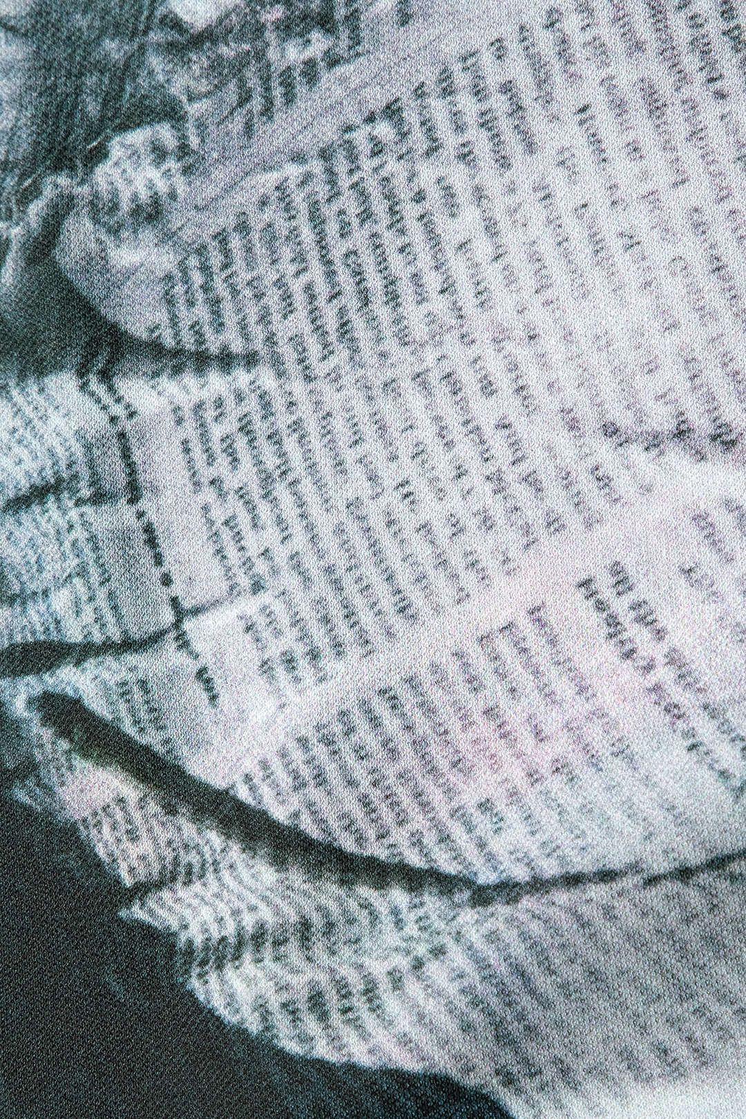 Newspaper Pattern Asymmetrical Midi Skirt