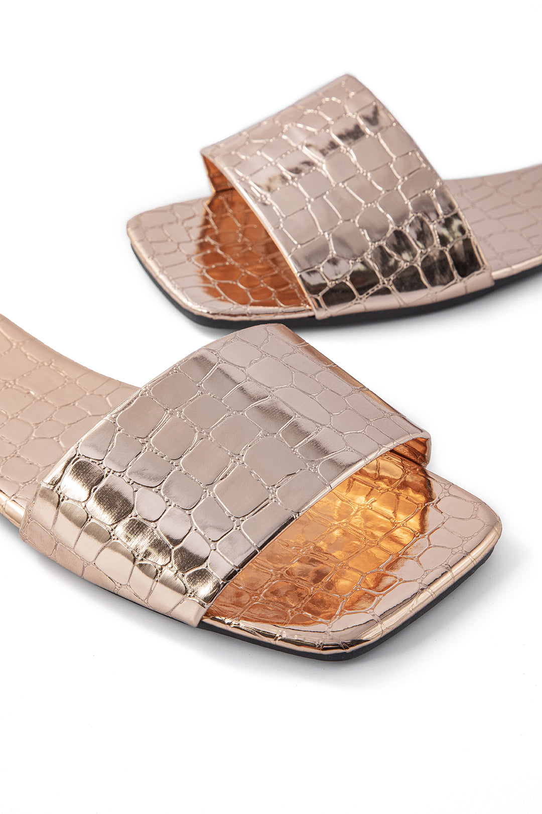 Textured Leather Slippers