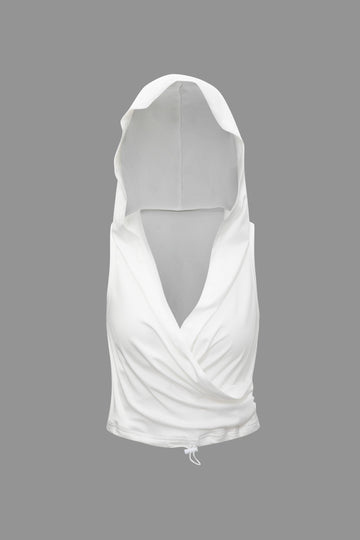 Hooded Cowl Neck Tank Top