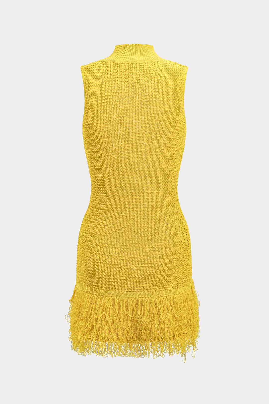 Knit Fringe Sleeveless Dress