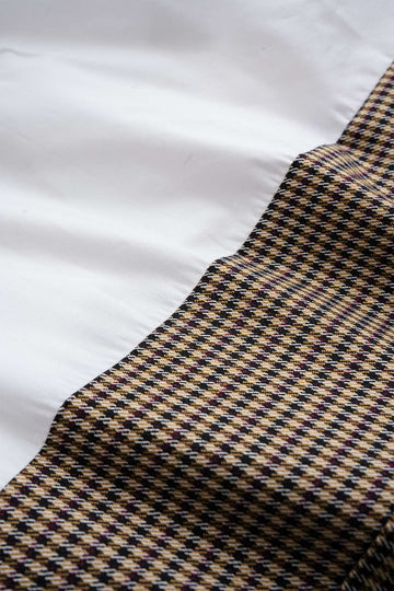 Plaid Print Irregular Button Zipper Long-Sleeved Top