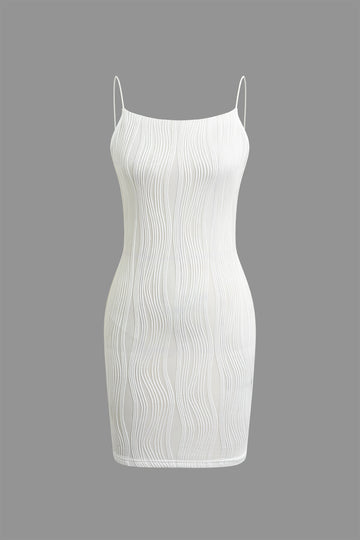Texture Backless Slip Mini Dress