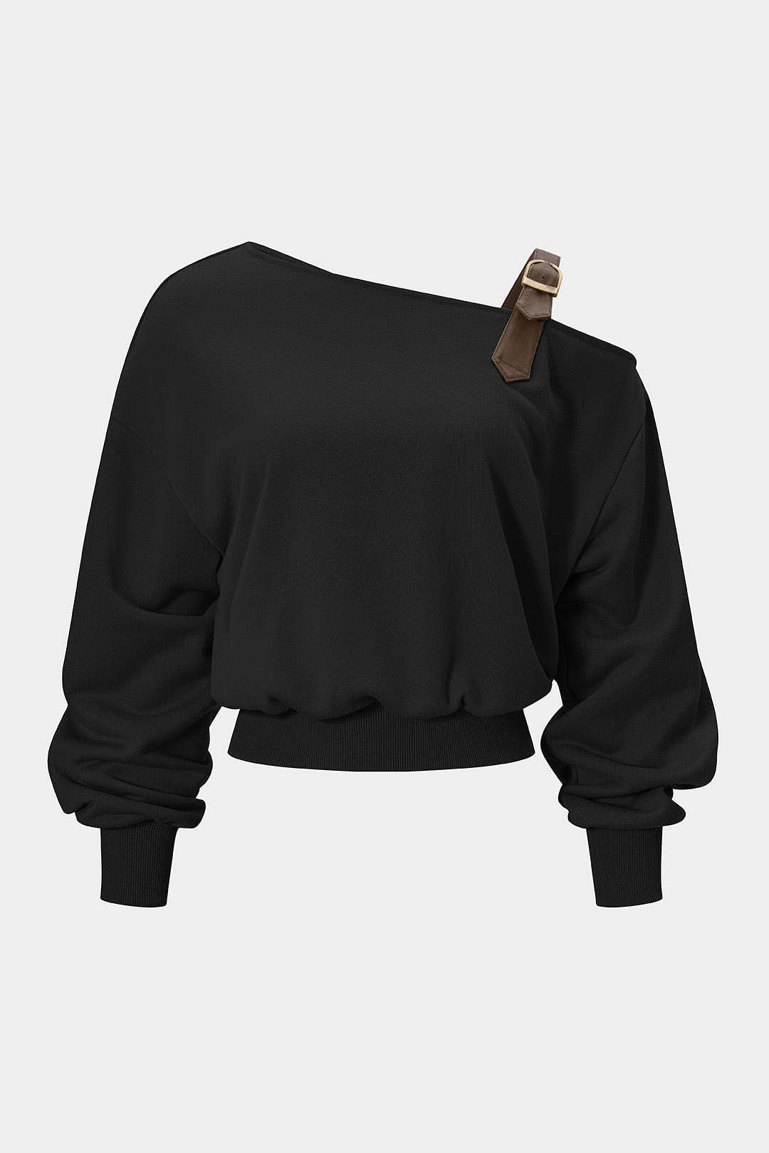 Plus Size Patchwork Asymmetrical Long Sleeve Sweatshirt