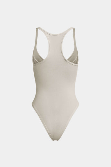 Basic Solid Bustier Bodysuit med djup V-hals