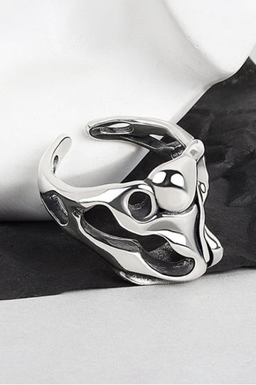 Sculptural Silver Abstract Hollow Statement Ring