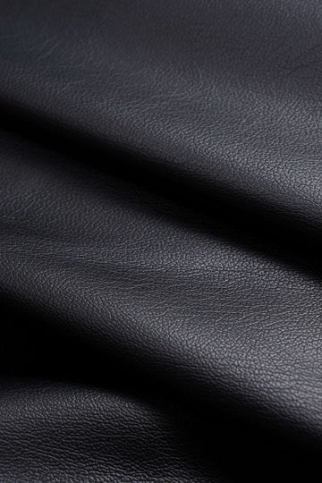 Faux Leather Ruched Button Asymmetrical Shirt