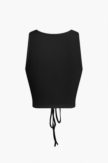 Ruched Drawstring Tank Top And Mermaid Maxi Skirt Set