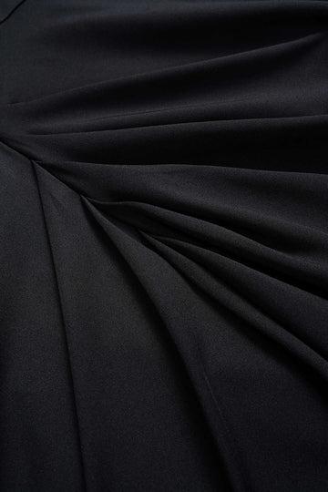 Plus Size Round Neck Patchwork Ruched Sleeveless Midi Dress