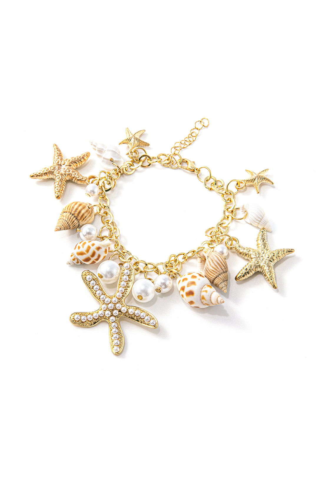 Seashell And Starfish Charm Bracelet