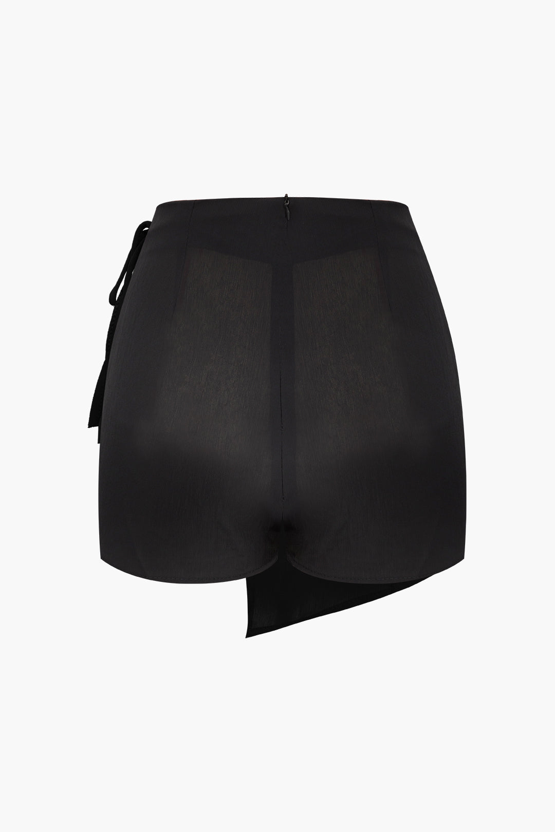 High Waisted Tie Side Wrap Straight Leg Shorts