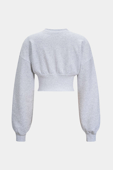 Letter Print  Round Neck Long Sleeve Sweatshirt