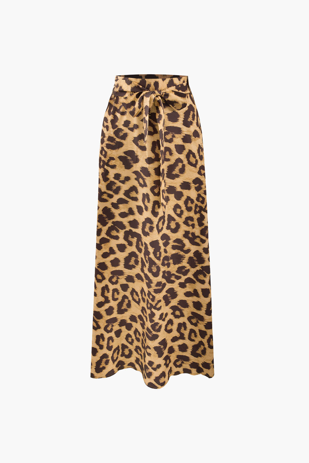 Leopard Print Knot Waist Midi Skirt – Micas