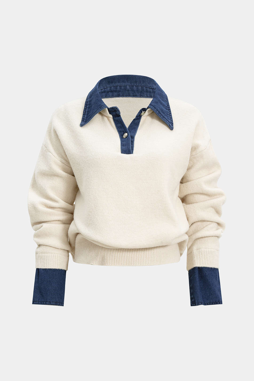 Sweater Patchwork Long-Sleeve Top