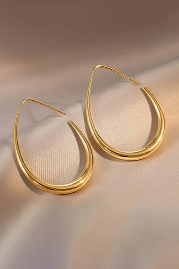 Boucles d'oreilles ovales métalliques