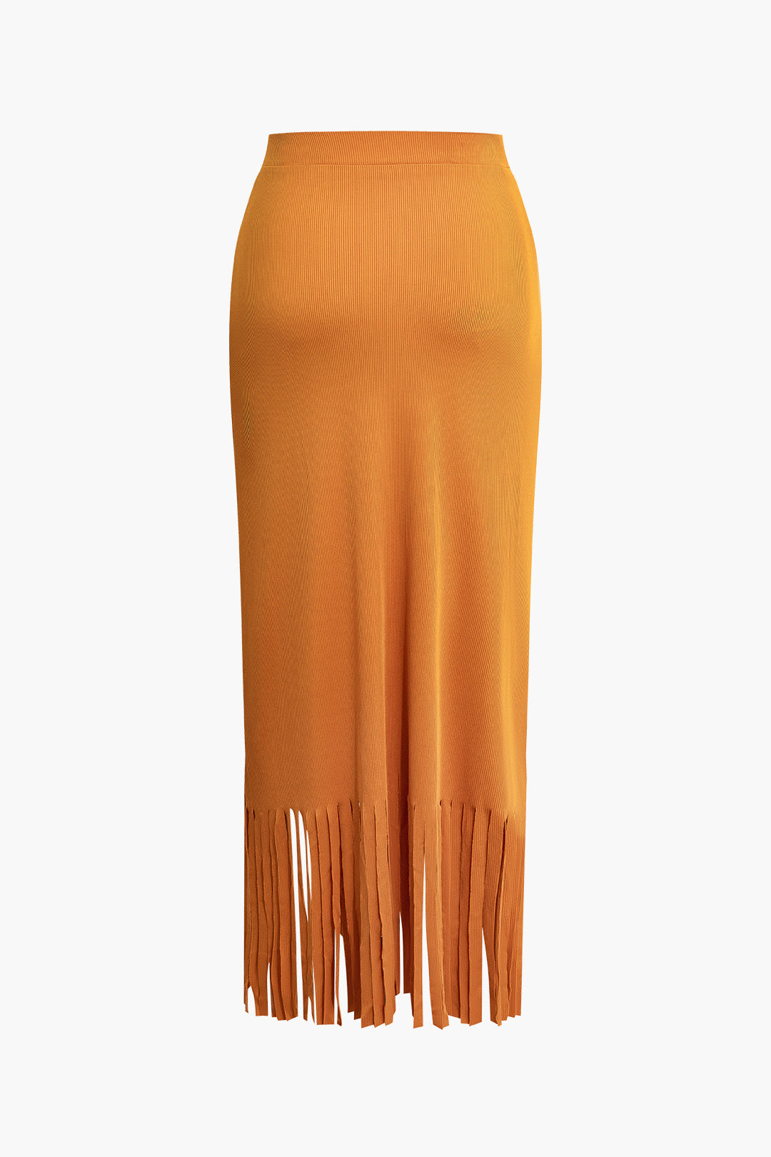 Solid Crop Cami Top And Fringe Skirt Set