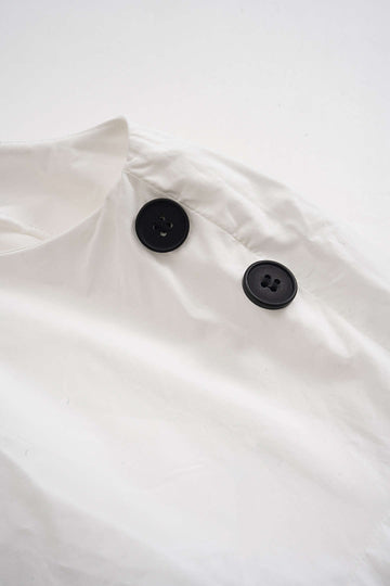 Solid Button Decor Belted Shirt