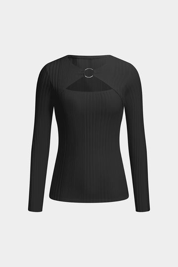 Cut Out Long-Sleeve Top