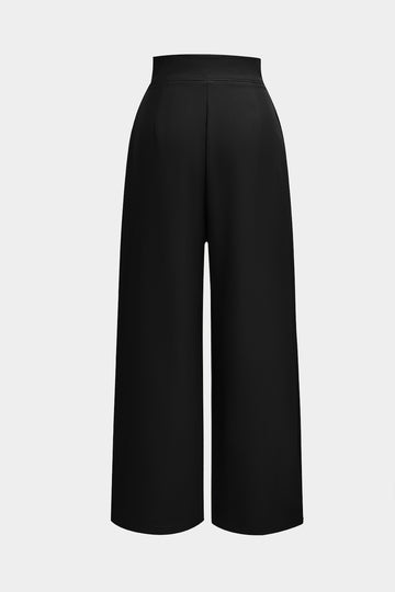 Wide Leg Pleated Trousers