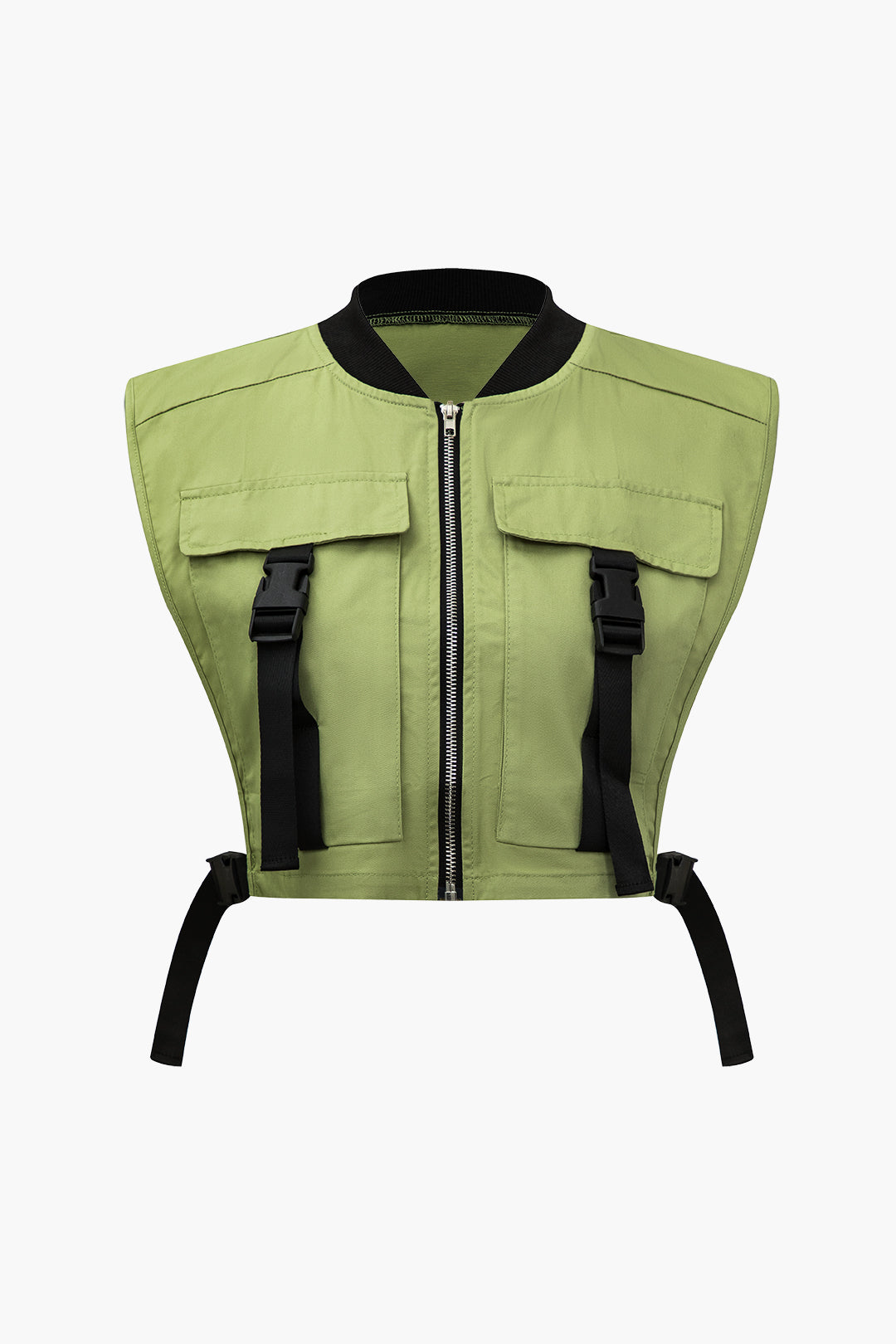 Gilet à glissière de poche solide de taille plus taille