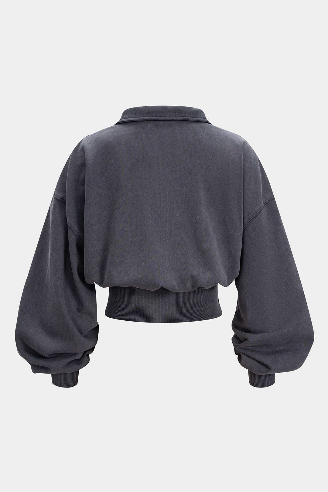 Mock Neck Zipper Long-Sleeve Sweatshirt